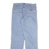 DICKIES Mens Regular Fit Denim Jeans Light Blue W34 L34 Cotton Blend Zip