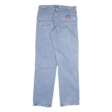 DICKIES Mens Regular Fit Denim Jeans Light Blue W34 L34 Cotton Blend Zip
