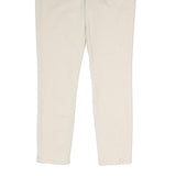 TOMMY HILFIGER Womens Cotton Blend Cream Slim Trousers W30 L28 Stylish Comfort