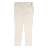 TOMMY HILFIGER Womens Cotton Blend Cream Slim Trousers W30 L28 Stylish Comfort