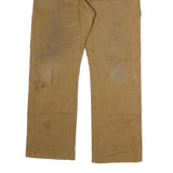 DICKIES Mens Cotton Blend Beige Relaxed Straight Trousers W36 L29 Workwear Zip