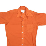 LEOPOLD OF CALIFORNIA Mens Orange Shirt S Cotton Blend Summer Casual