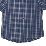 ARMANI EXCHANGE Mens Blue Plaid Shirt 2XL Cotton Blend Short Sleeve Casual