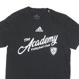 ADIDAS Mens Black The Academy Volleyball Club Graphic T-Shirt S Crew Neck Short
