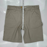 Carhartt Cargo Carpenter Shorts - 38W 10L Khaki Cotton