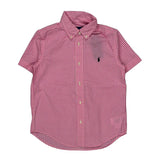 Age 7 Ralph Lauren Checked Short Sleeve Shirt - Small Pink Cotton