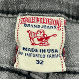 Made In Usa True Religion Denim Shorts - 30W 14L Grey Cotton Blend