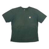 CARHARTT Mens Green Pocket T-Shirt 2XL Short Sleeve Crew Neck Workwear