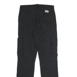 WRANGLER Mens Black Regular Straight Cotton Blend Trousers W29 L30 Cargo Pocket