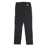 WRANGLER Mens Black Regular Straight Cotton Blend Trousers W29 L30 Cargo Pocket