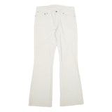 LEVI'S Womens Cotton Blend White Regular Flared Trousers W30 L32 Stylish Comfort