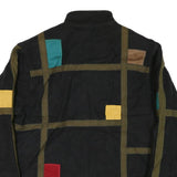 STEVE EVANS Womens Black Cotton Blend Button Jacket XL Colourblock Pattern