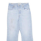 LEVI'S Ribcage Crop Bootcut Big E Womens Jeans Blue Cotton Blend Button Regular