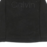 CALVIN KLEIN Womens Black Plain Jumper Crew Neck Basic Knit L Polyester Blend
