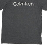 CALVIN KLEIN Mens Grey Crew Neck Short Sleeve T-Shirt M Cotton Blend Logo Print