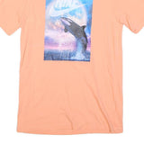 NIKE Mens Peach Graphic T-Shirt M Short Sleeve Crew Neck Cotton Blend Casual