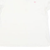 RALPH LAUREN POLO JEANS COMPANY Womens White Short Sleeve Plain XL Cotton Blend