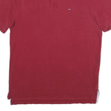 TOMMY HILFIGER Mens Red Polo Shirt Short Sleeve M Classic Cotton Casual