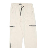 TALLY WEIJL Womens Cotton Blend Beige Relaxed Cargo Drawstring Trousers W28 L27