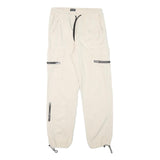 TALLY WEIJL Womens Cotton Blend Beige Relaxed Cargo Drawstring Trousers W28 L27