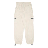 TALLY WEIJL Womens Cotton Blend Beige Relaxed Cargo Drawstring Trousers W28 L27