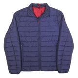 POLO STYLE Mens Blue & Red Lightweight Zip Jacket M Polyester Puffer Stylish
