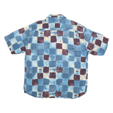 Mens Blue & Maroon Check Shirt XL Casual Comfortable Polyester