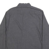 TOMMY HILFIGER Mens Grey Button Down Shirt L Classic Cotton Long Sleeve