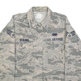 Womens Beige Camouflage Military Cotton Blend Jacket M Button Closure Plain