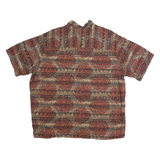 NATURAL ISSUE Mens Red & Brown Pattern Shirt XL Short Sleeve Cotton Casual