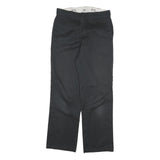 DICKIES Mens Cotton Blend Black Regular Fit Straight Trousers W30 L30 Workwear