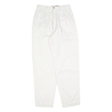 GAP Womens Cotton Blend White Relaxed Tapered Trousers W26 L32 Casual Zip