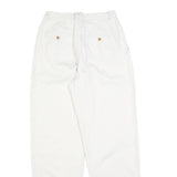 GAP Womens Cotton Blend White Relaxed Tapered Trousers W26 L32 Casual Zip