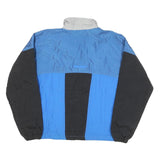 ADIDAS Mens Blue & Black Track Jacket L Nylon Colourblock Zip Retro Sportswear