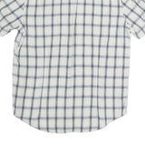 LEVI'S Mens White & Grey Check Western Shirt M Cotton Blend Short Sleeve Buttons
