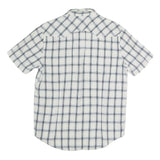LEVI'S Mens White & Grey Check Western Shirt M Cotton Blend Short Sleeve Buttons