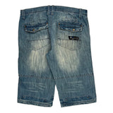 Private Member Hip Hop Denim Shorts - 34W 12L Light Wash Denim