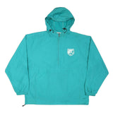 CHAMPION Mens Blue Green Hooded Nylon Jacket XL Windbreaker Zip Lightweight