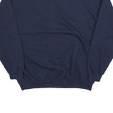 GILDAN Mens Navy Blue Crew Neck XL Plain Cotton Blend Sweatshirt Pullover