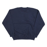 GILDAN Mens Navy Blue Crew Neck XL Plain Cotton Blend Sweatshirt Pullover