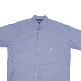 NAUTICA Mens Blue Cotton Blend Short Sleeve Shirt XL Button Down Casual Summer