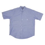 NAUTICA Mens Blue Cotton Blend Short Sleeve Shirt XL Button Down Casual Summer
