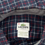 Lacoste Checked Shirt - Medium Blue Cotton