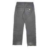 CARHARTT Mens Regular Grey Cotton Blend Regular Fit Trousers W34 L30 Workwear
