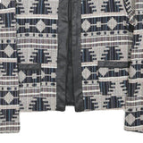 IN VOGUE Womens Black & White Geometric Pattern Jacket M Polyester Blend Button