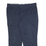 DICKIES Mens Cotton Blend Navy Relaxed Straight Trousers W40 L30 Workwear Zip