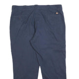 DICKIES Mens Cotton Blend Navy Relaxed Straight Trousers W40 L30 Workwear Zip