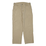 CARHARTT Mens Regular Fit Beige Cotton Blend Straight Leg Trousers W36 L32