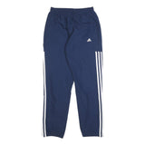 ADIDAS Mens Joggers Blue White Slim Tapered S W25 L30 Sports Track Pants