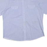 WRANGLER Mens Blue & White Check Shirt XL Western Classic Cotton Blend